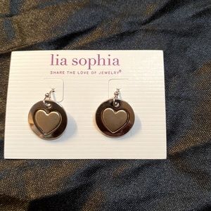 Lia Sophia two toned fashion earrings